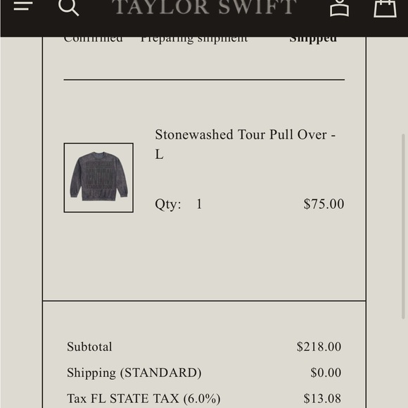Taylor Swift Official  - Reputation stadium tour crew Stonewashed Tour pull over - Picture 5 of 9